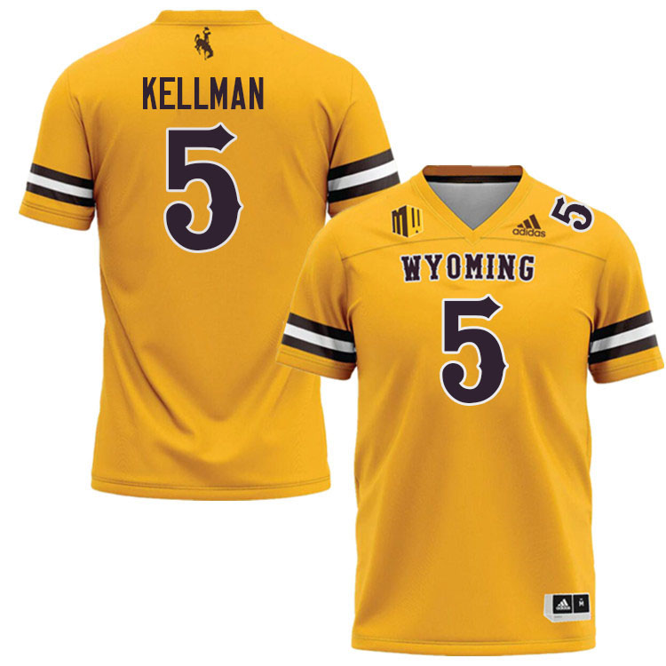 Wyoming Cowboys #5 Terron Kellman College Football Jerseys,Uniforms-Gold Wyoming Cowboys #5 Terron Kellman College Football Jerseys,Uniforms-Gold